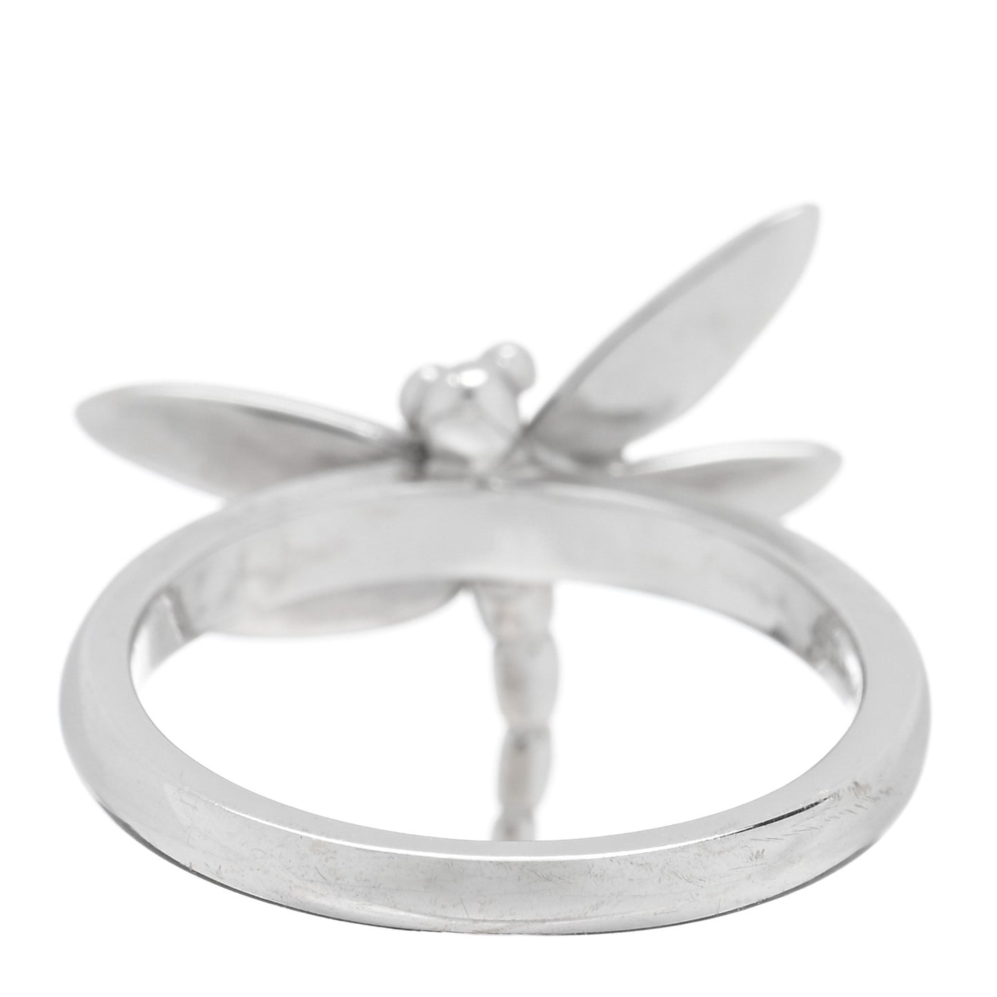 18K White Gold Diamond Dragonfly Ring 54 6.75