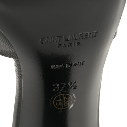Saint Laurent Lambskin Bianca Mules 37.5 Black 8 of 10