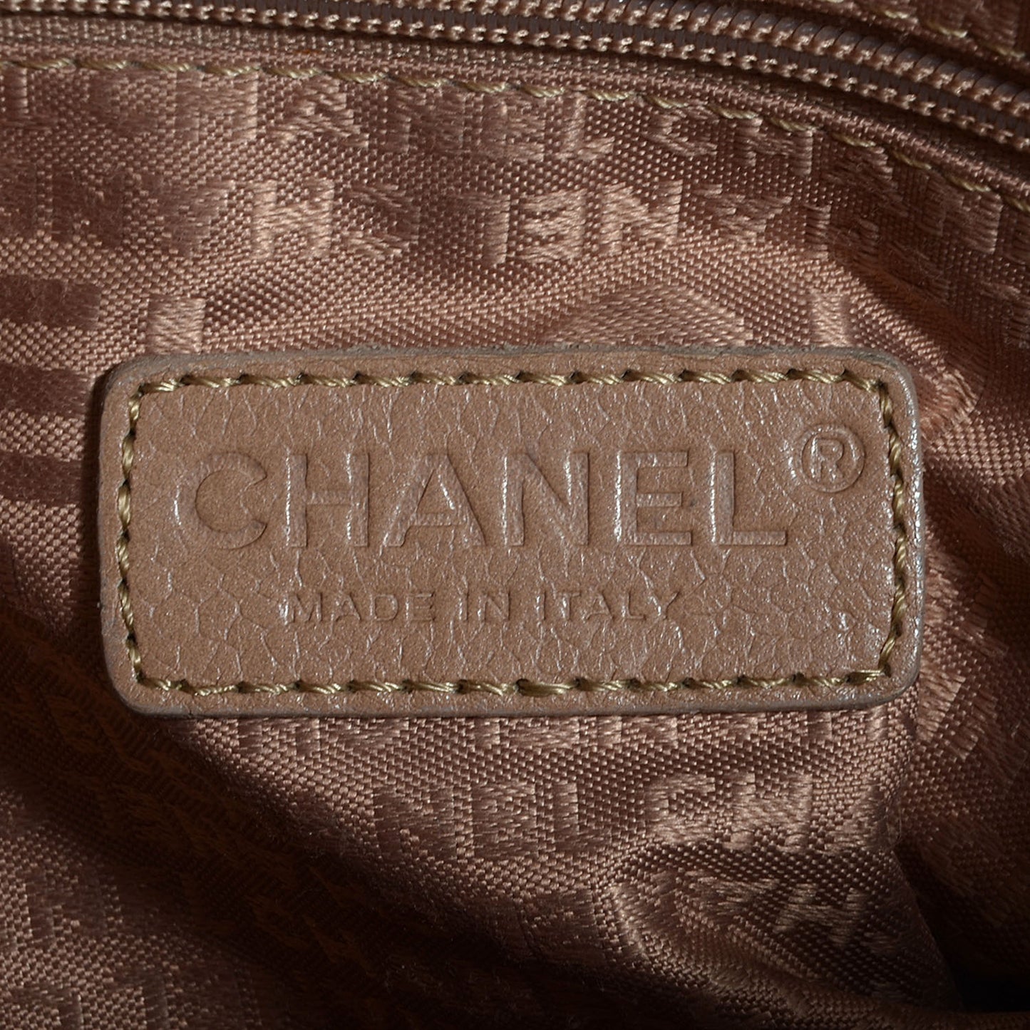 Caviar Square Stitched Bag Beige