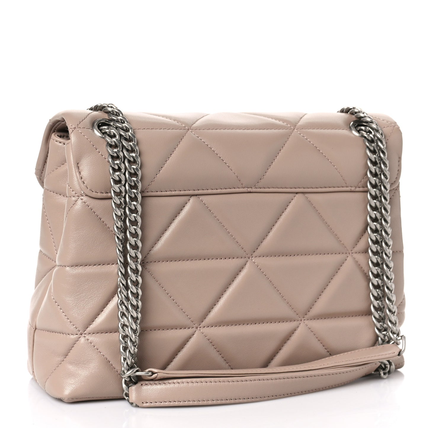 Nappa Triangle Stitched Large Spectrum Bag Cipria