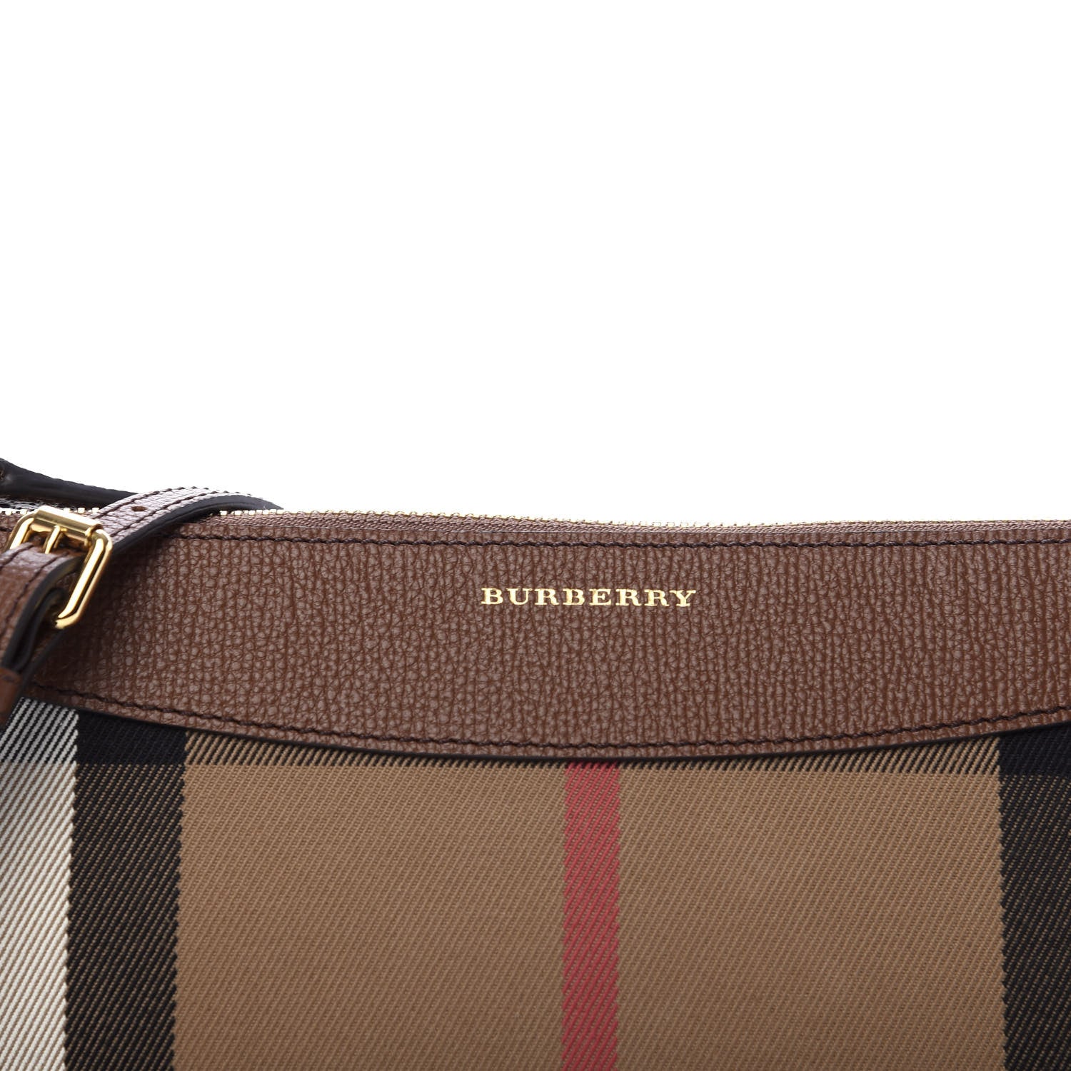 Burberry House Check Derby Peyton Crossbody Clutch Bag Tan 9 of 9