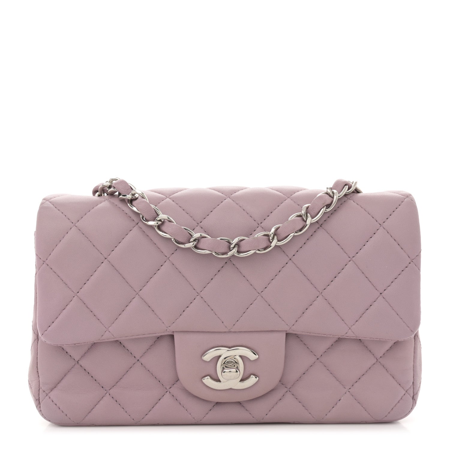 Chanel Lambskin Quilted Mini Rectangular Flap Light Purple 1 of 11