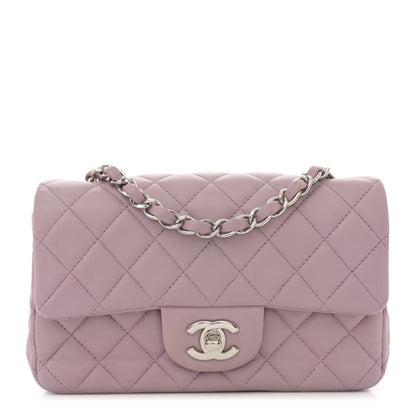 Chanel Lambskin Quilted Mini Rectangular Flap Light Purple 1 of 11
