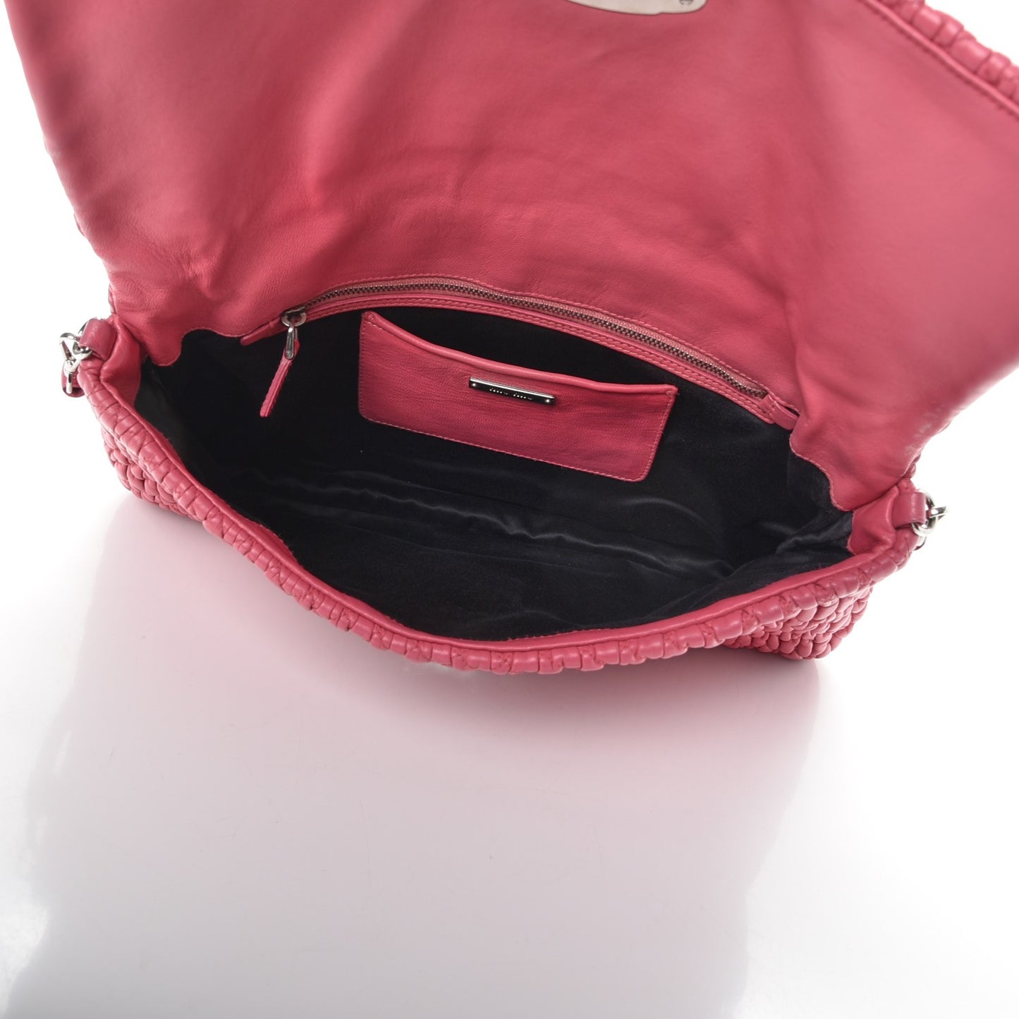 Nappa Matelasse Crystal Flap Clutch Geranio
