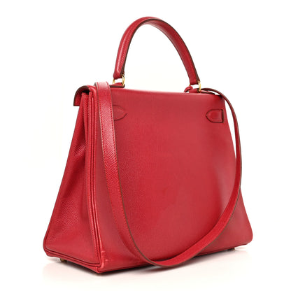 Hermes Courchevel Kelly Retourne 28 Rouge Vif 2 of 13