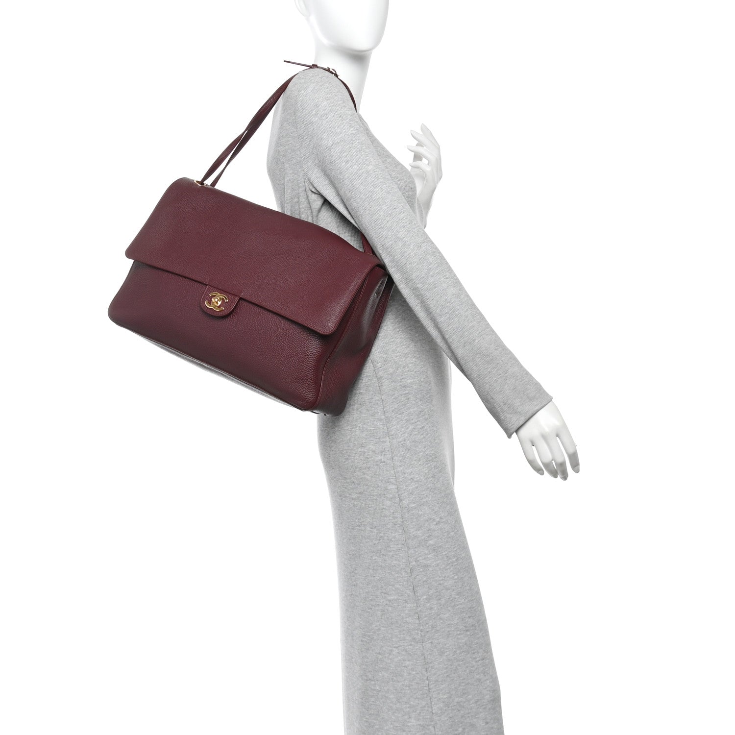 Chanel Grained Calfskin Souplissimo Maxi Flap Burgundy 2 of 11