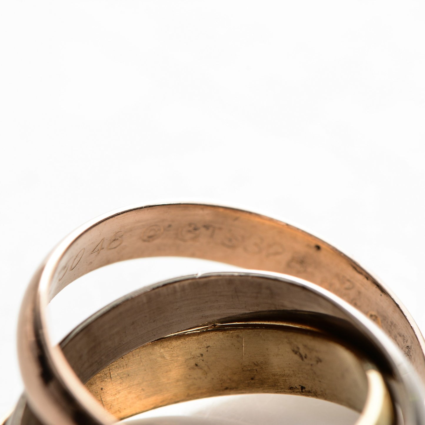 18K Pink Yellow White Gold Small Trinity Ring 48 4.5
