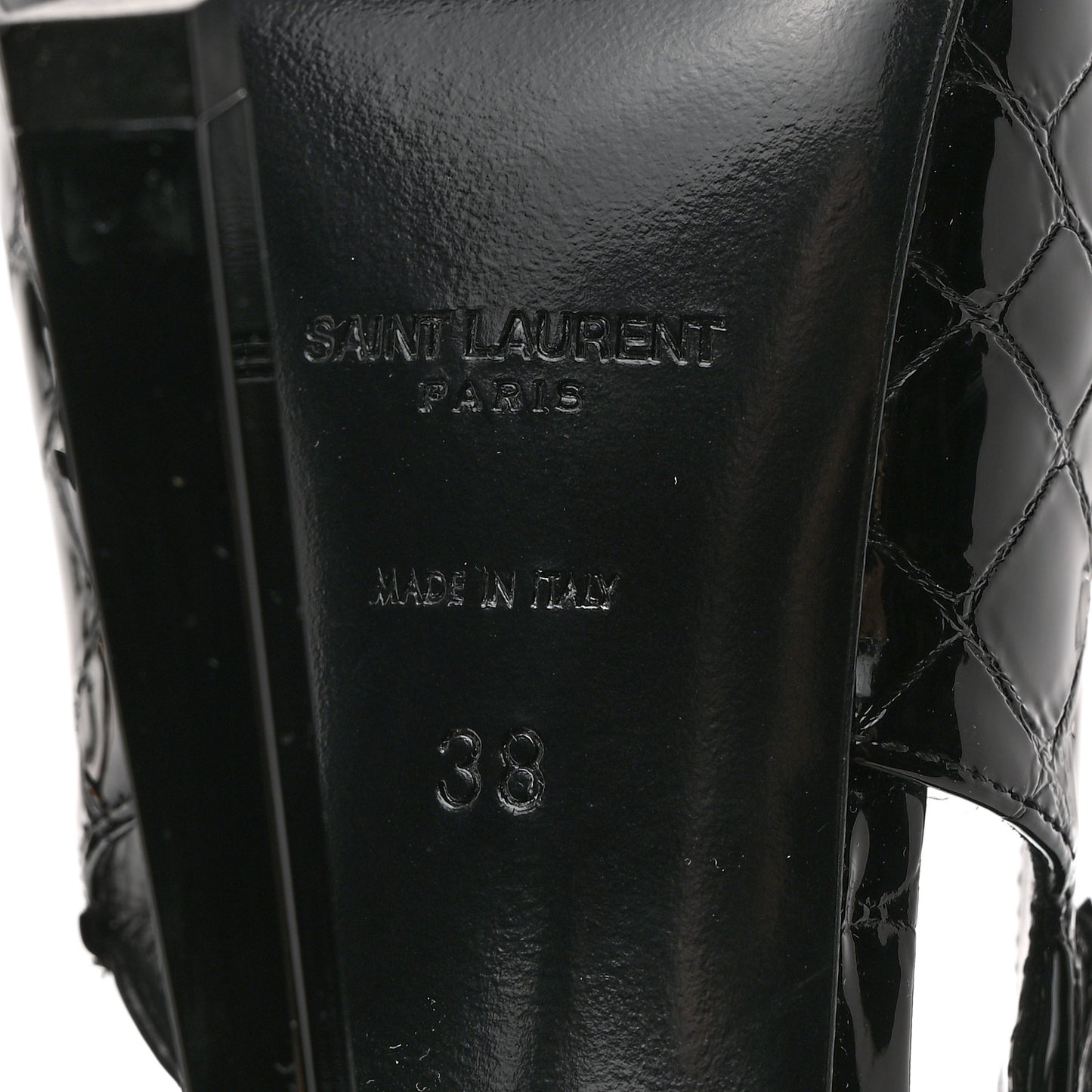 Calfskin Crocodile Embossed Slingback Graham Pumps 38 Black