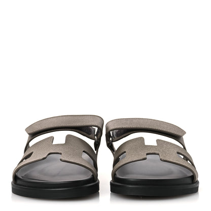 Hermes Epsom Womens Chypre Sandals 38 Etoupe 3 of 11