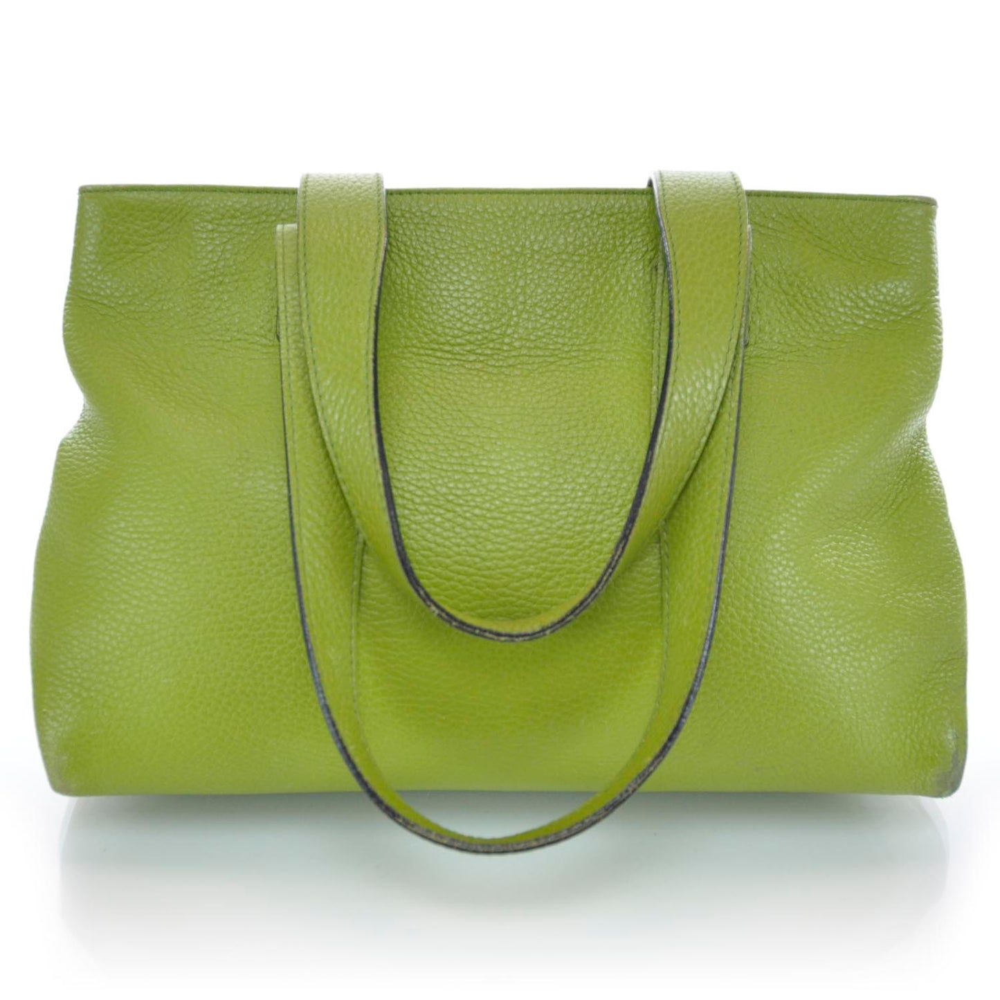 Leather Haymarket Check Horn Toggle Shoulder Bag Green
