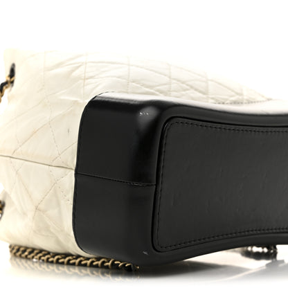 Chanel Aged Calfskin Quilted Small Gabrielle Backpack Black White 9 of 12
