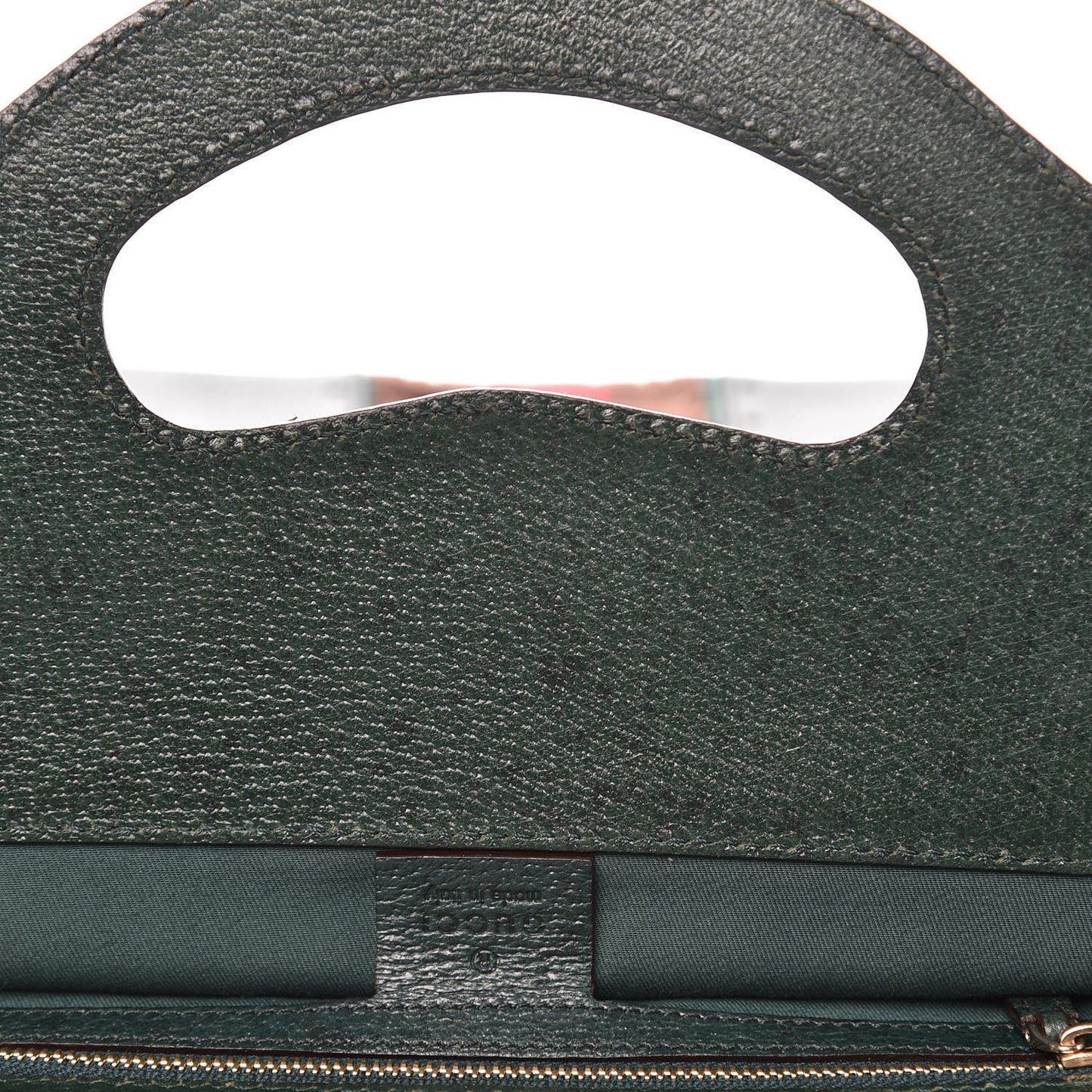 Velvet Horsebit Embossed Large Punch Top Handle Tote Green