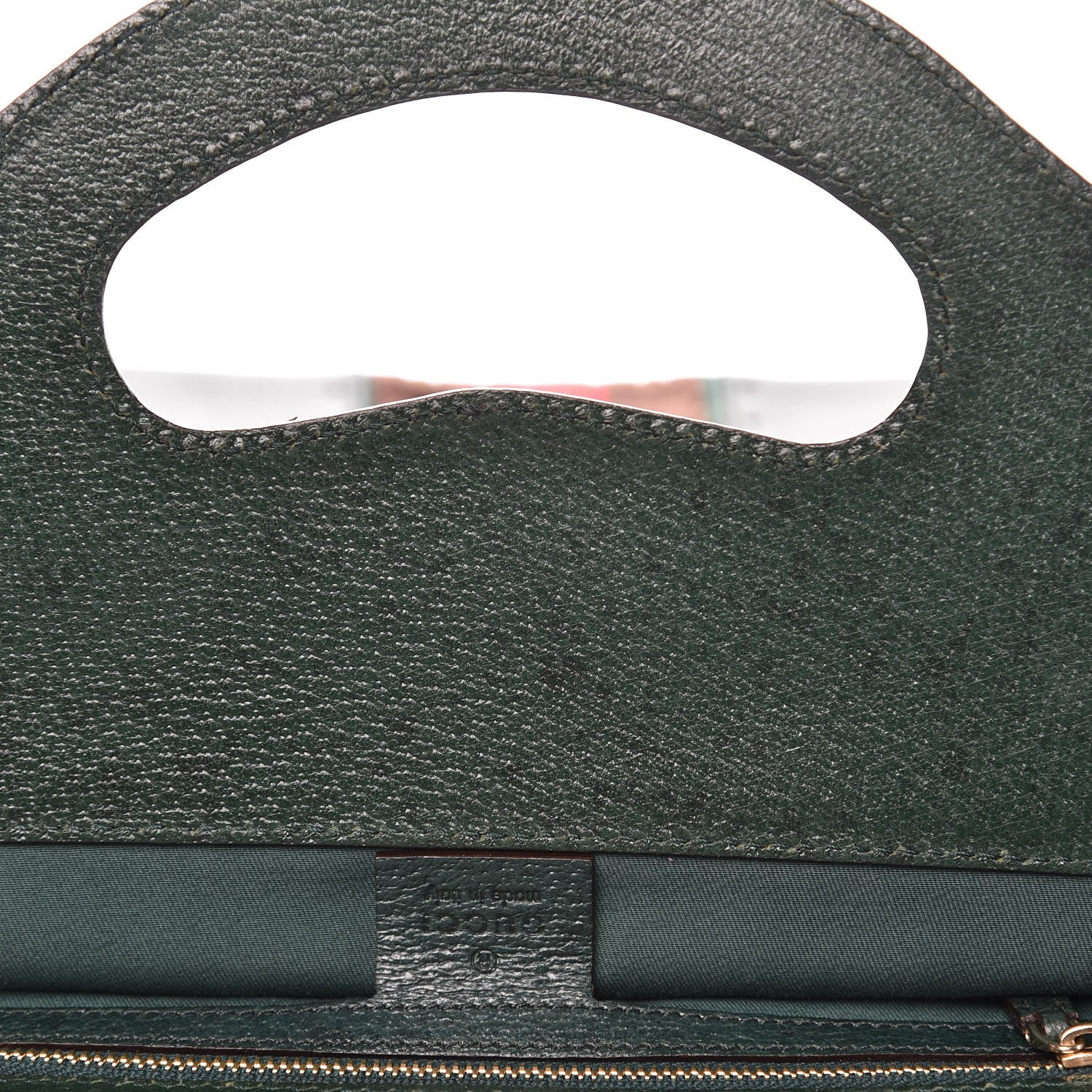 Gucci Velvet Horsebit Embossed Large Punch Top Handle Tote Green 10 of 12