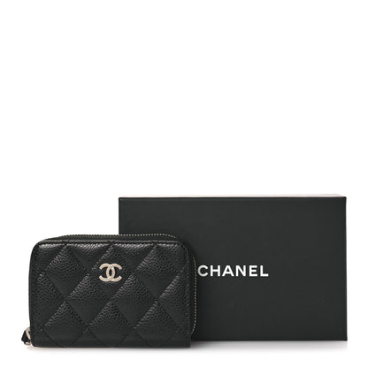 Chanel Caviar Quilted Zip Coin Purse Black 9 of 9