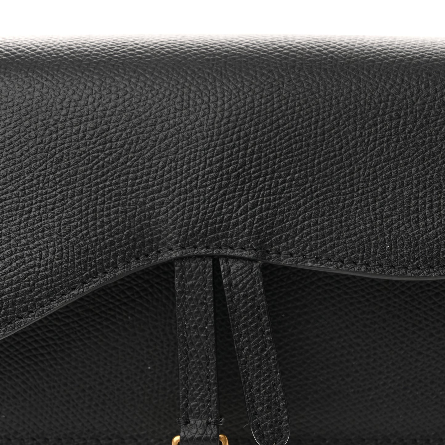 Grained Calfskin Saddle Belt Bag Black
