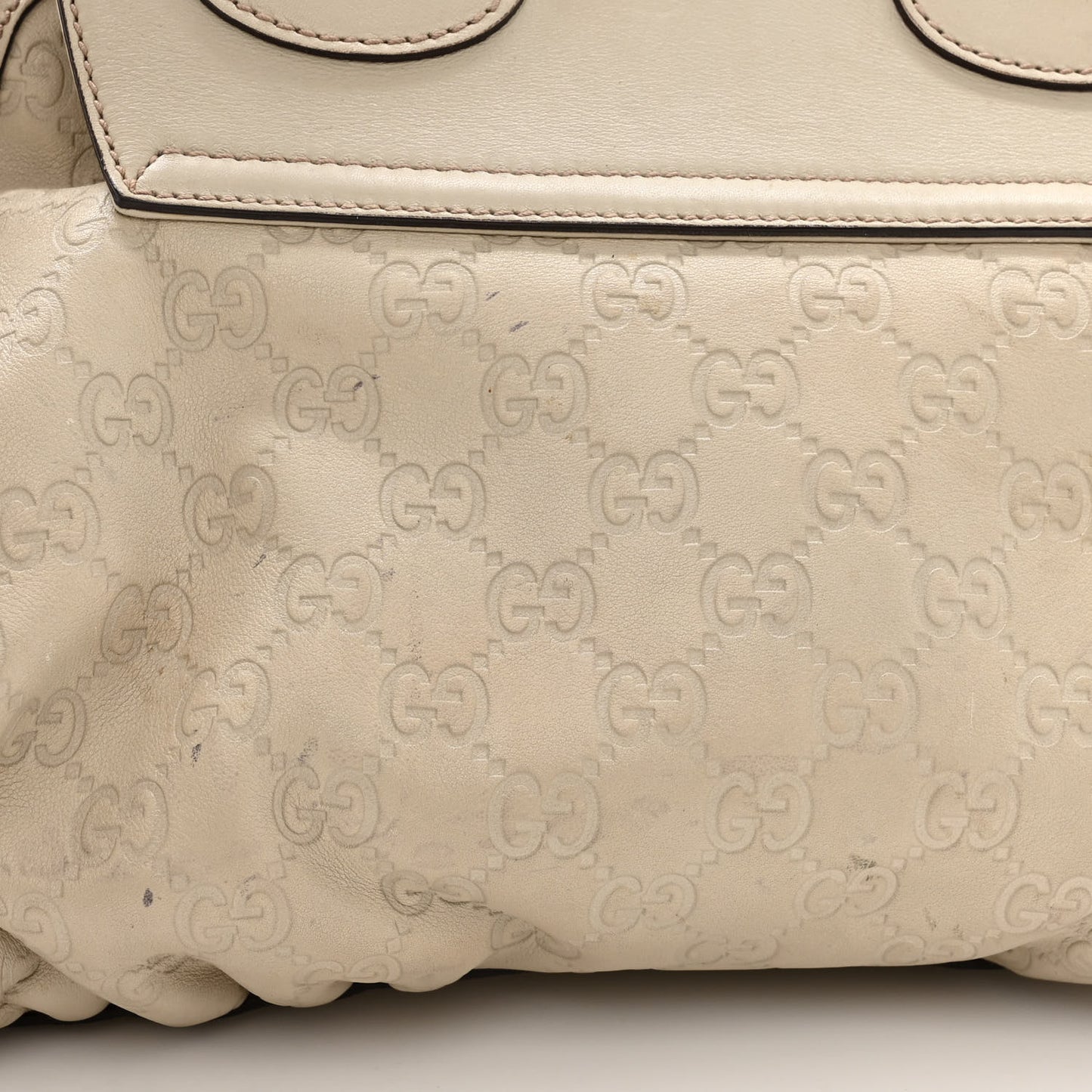 Guccissima Pop Bamboo Top Handle Tote Off White