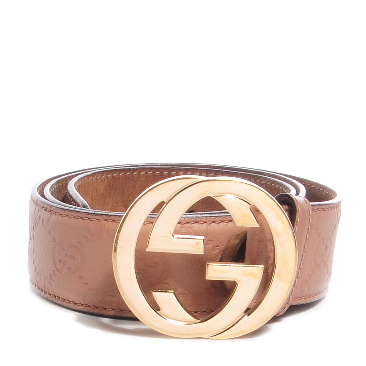 Gucci Guccissima Interlocking G Belt 85 34 Winter Rose 1 of 4