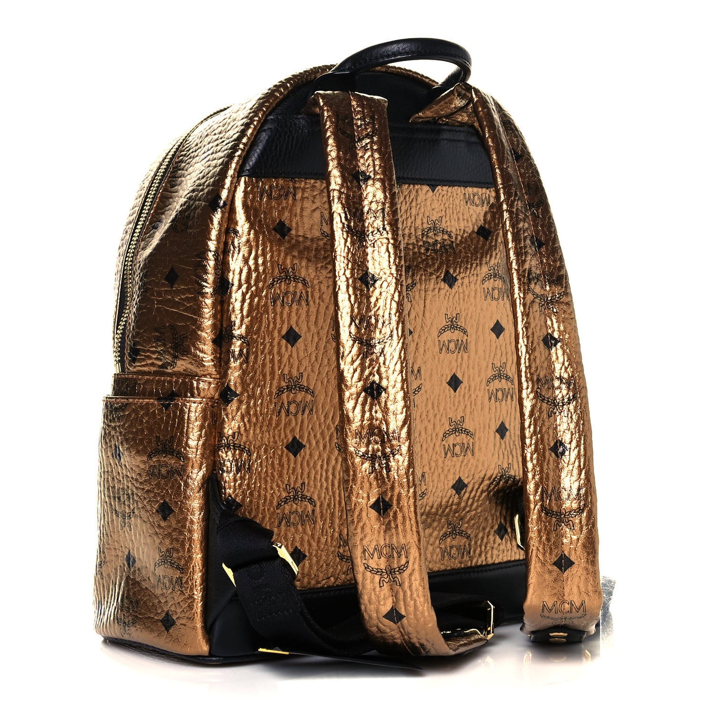 Metallic Visetos Small Stark Backpack Gold