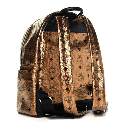 MCM Metallic Visetos Small Stark Backpack Gold 3 of 11