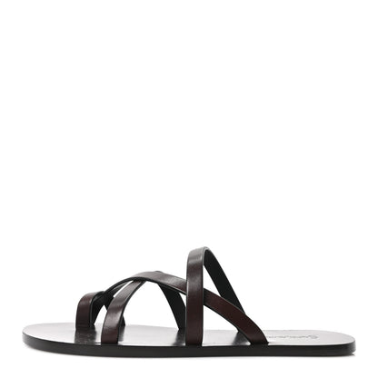 Saint Laurent Calfskin Mens Culver Flat Sandals 37.5 Moro 1 of 9