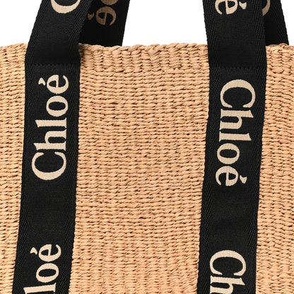 Chloe X MIFUKO Raffia Large Woody Basket Bag Black Beige Black Beige 7 of 9