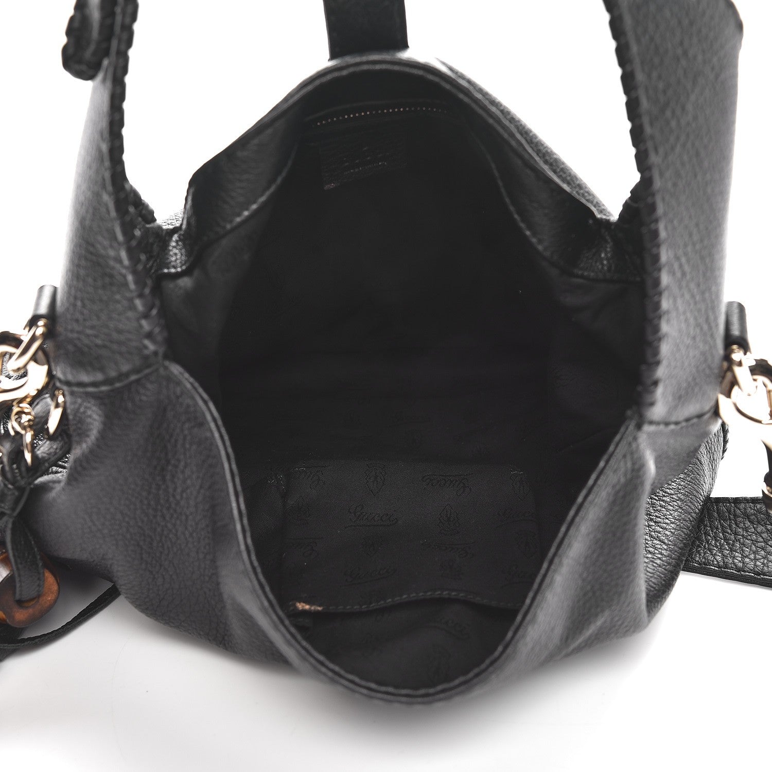Gucci Pebbled Calfskin Medium New Jackie Shoulder Bag Black 6 of 11