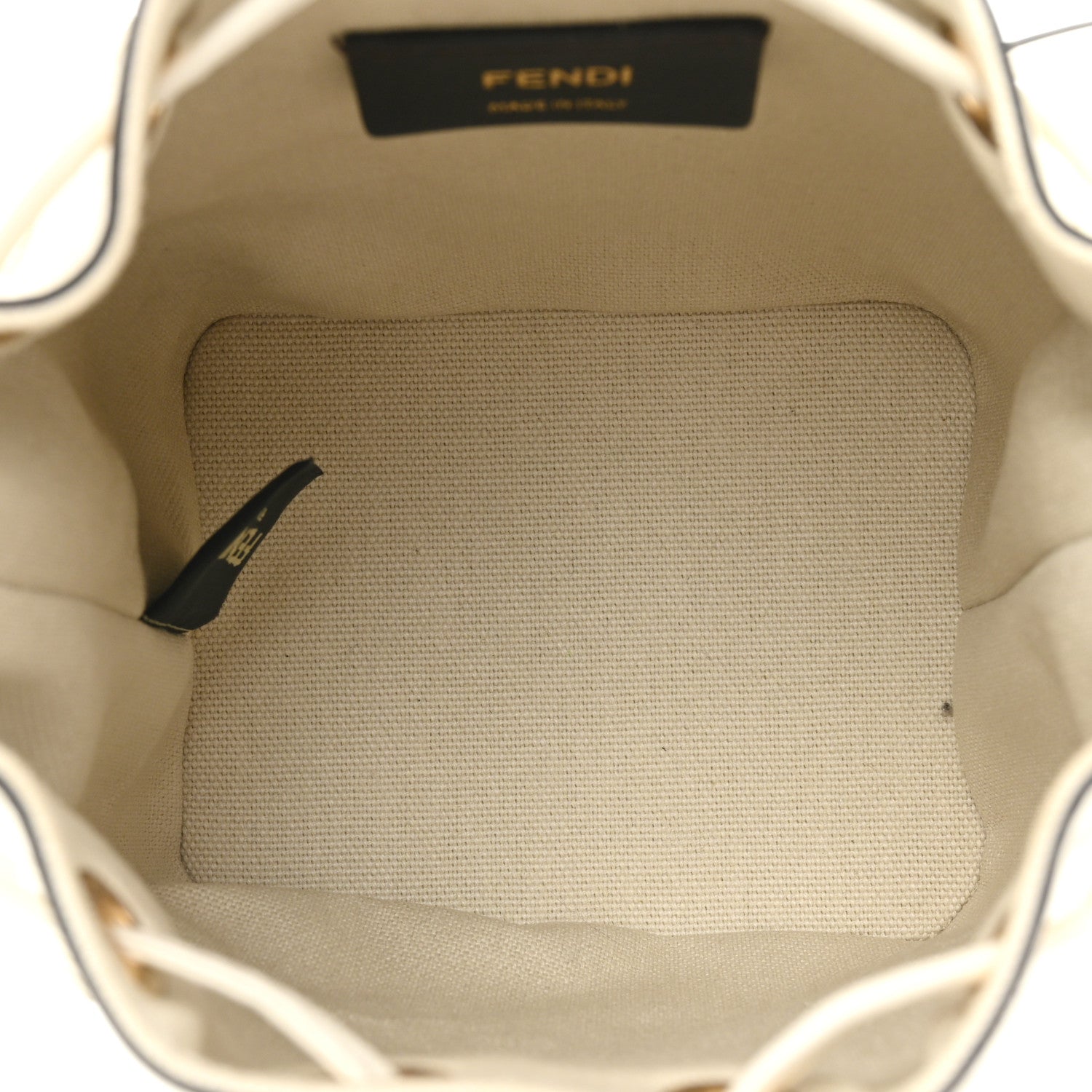 Fendi Canvas Nappa F is Fendi FF Embroidered Mini Mon Tresor Bucket Bag White Ice 5 of 7