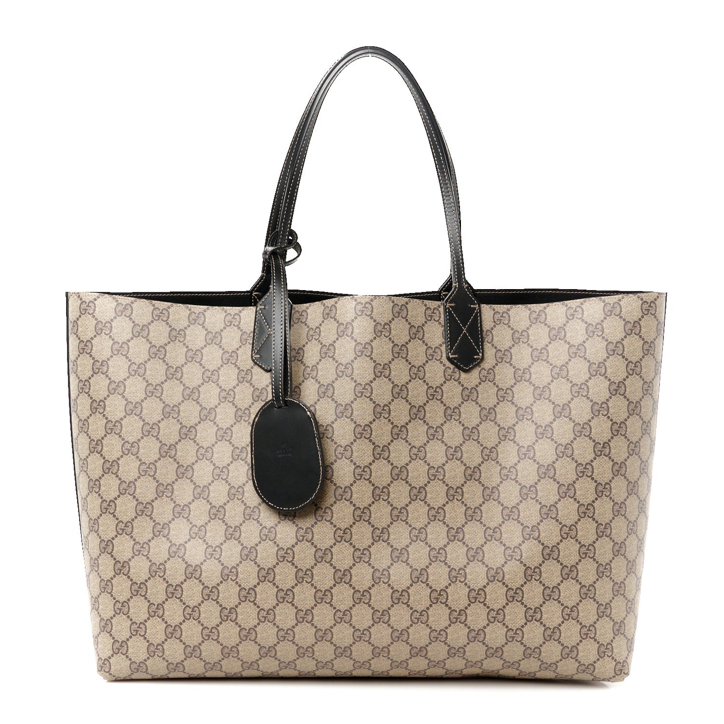 Calfskin GG Supreme Monogram Medium Reversible Tote Black