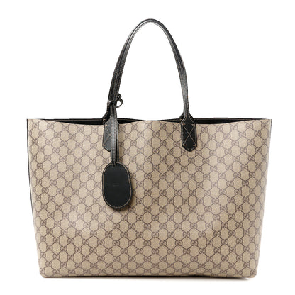 Gucci Calfskin GG Supreme Monogram Medium Reversible Tote Black 1 of 13