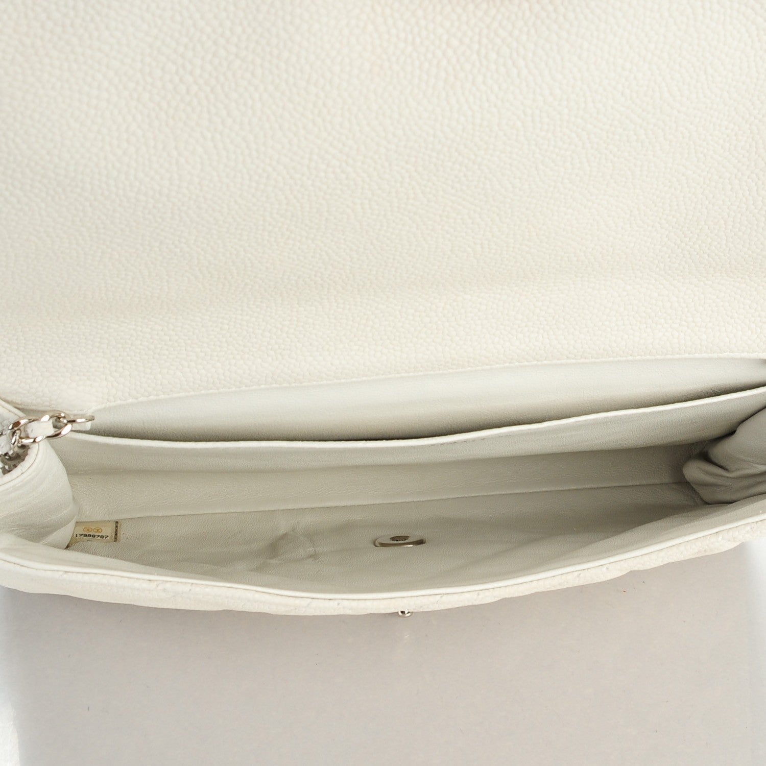 Chanel Iridescent Caviar Quilted Clutch With Chain Flap White 6 of 8