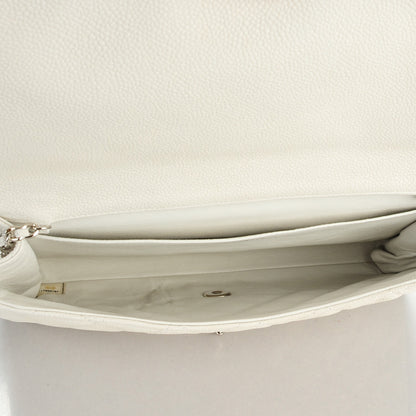 Chanel Iridescent Caviar Quilted Clutch With Chain Flap White 6 of 8