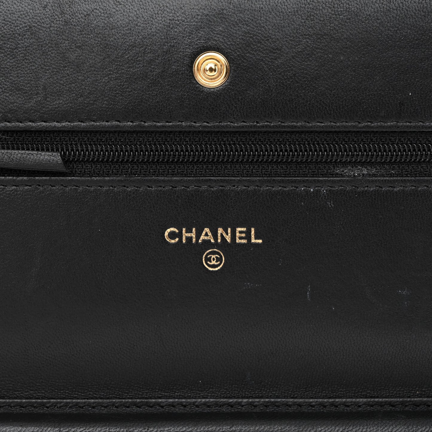 Lambskin Quilted Wallet On Chain WOC Black
