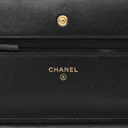 Chanel Lambskin Quilted Wallet On Chain WOC Black 6 of 13