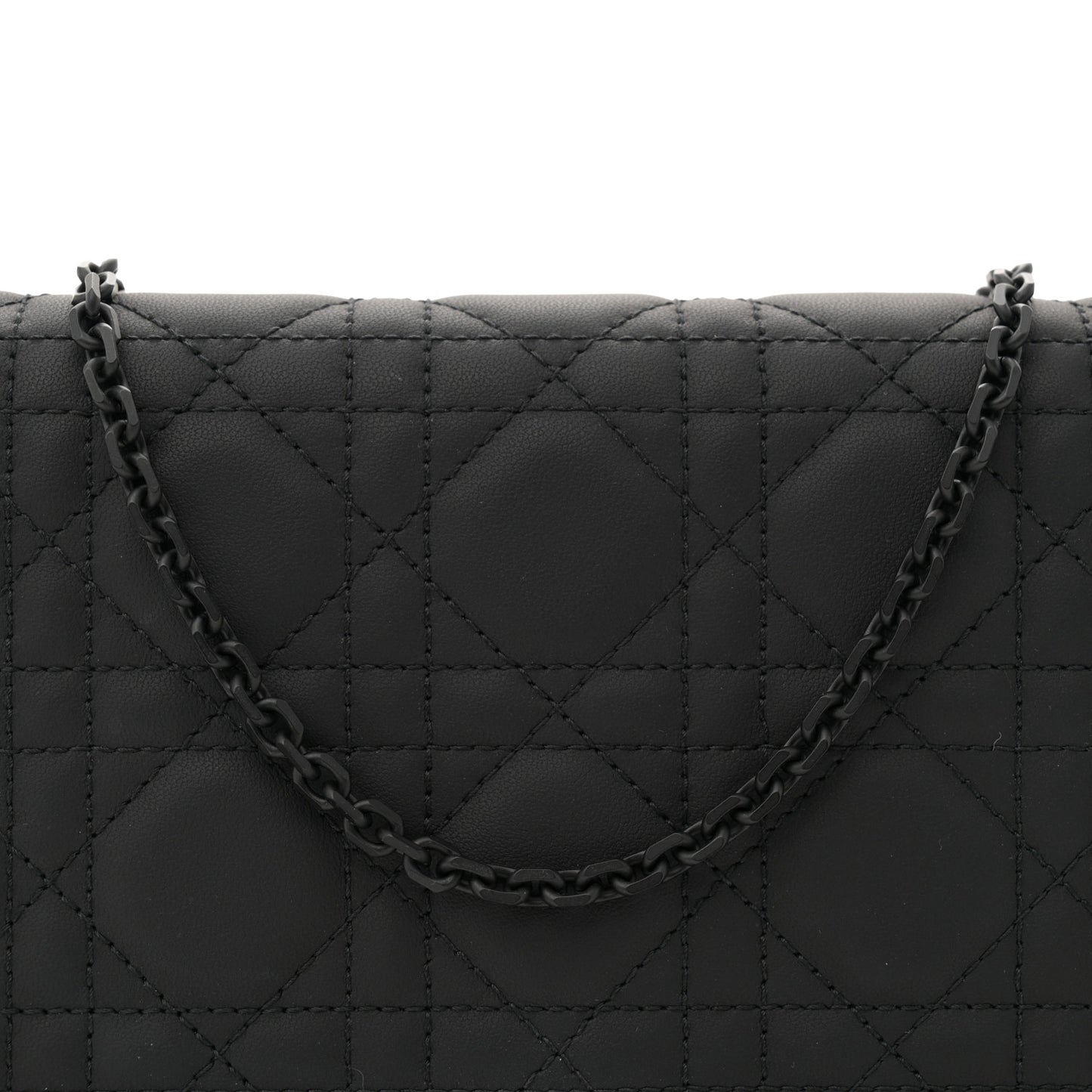 Ultra Matte Calfskin Cannage Lady Dior Clutch Black