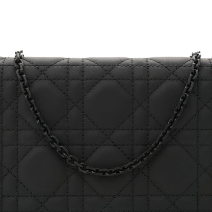 Christian Dior Ultra Matte Calfskin Cannage Lady Dior Clutch Black 8 of 12