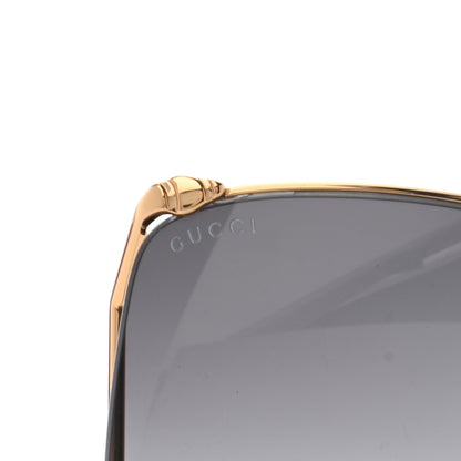 Gucci Metal Oversized Round Sunglasses GG0252S Gold 7 of 7