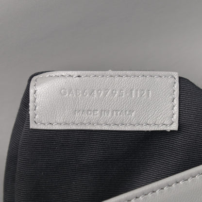 Saint Laurent Smooth Calfskin Le Maillon Satchel Grey 9 of 9
