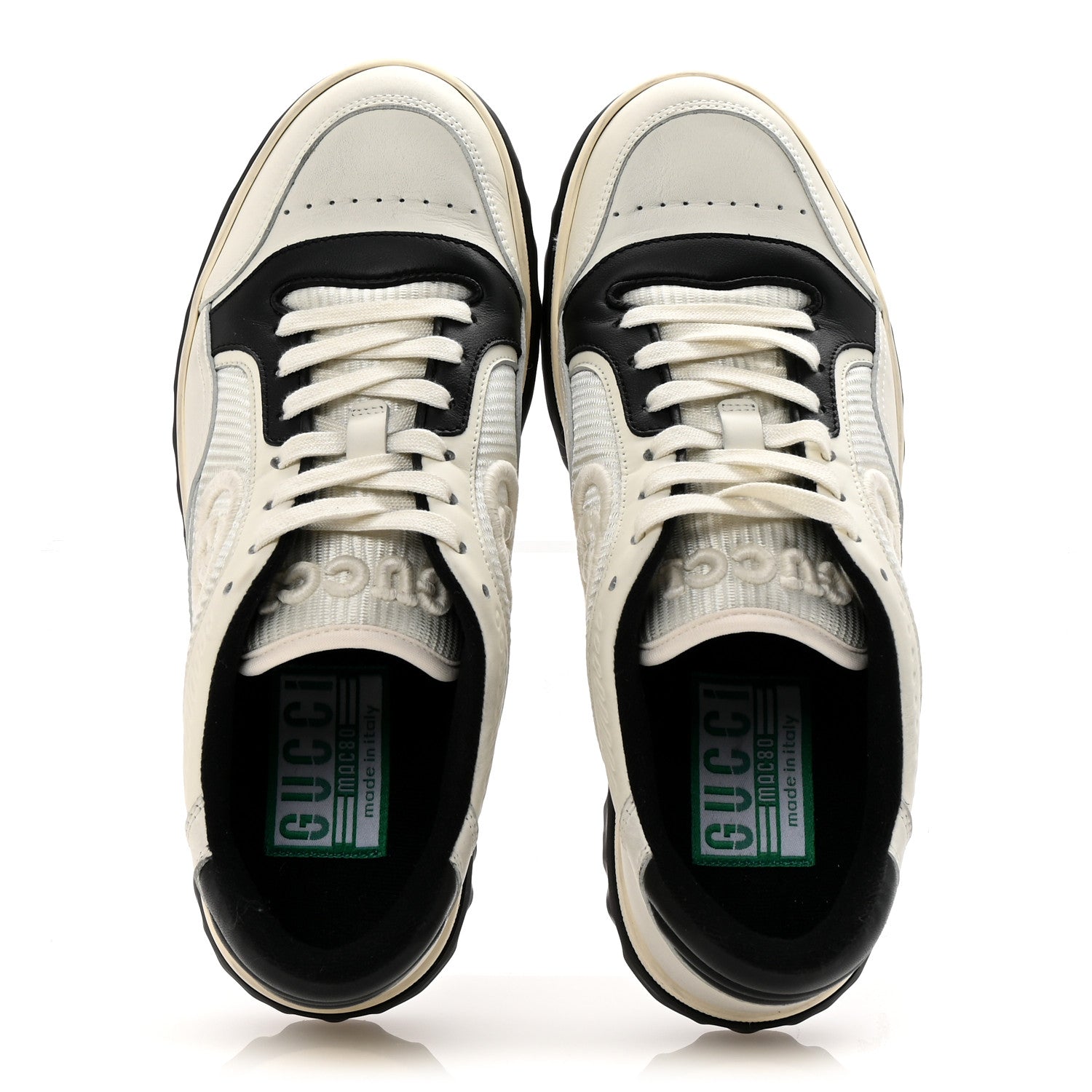 Gucci Dali Soft Calfskin Womens Mac80 Sneakers 38.5 Off White Black 2 of 8