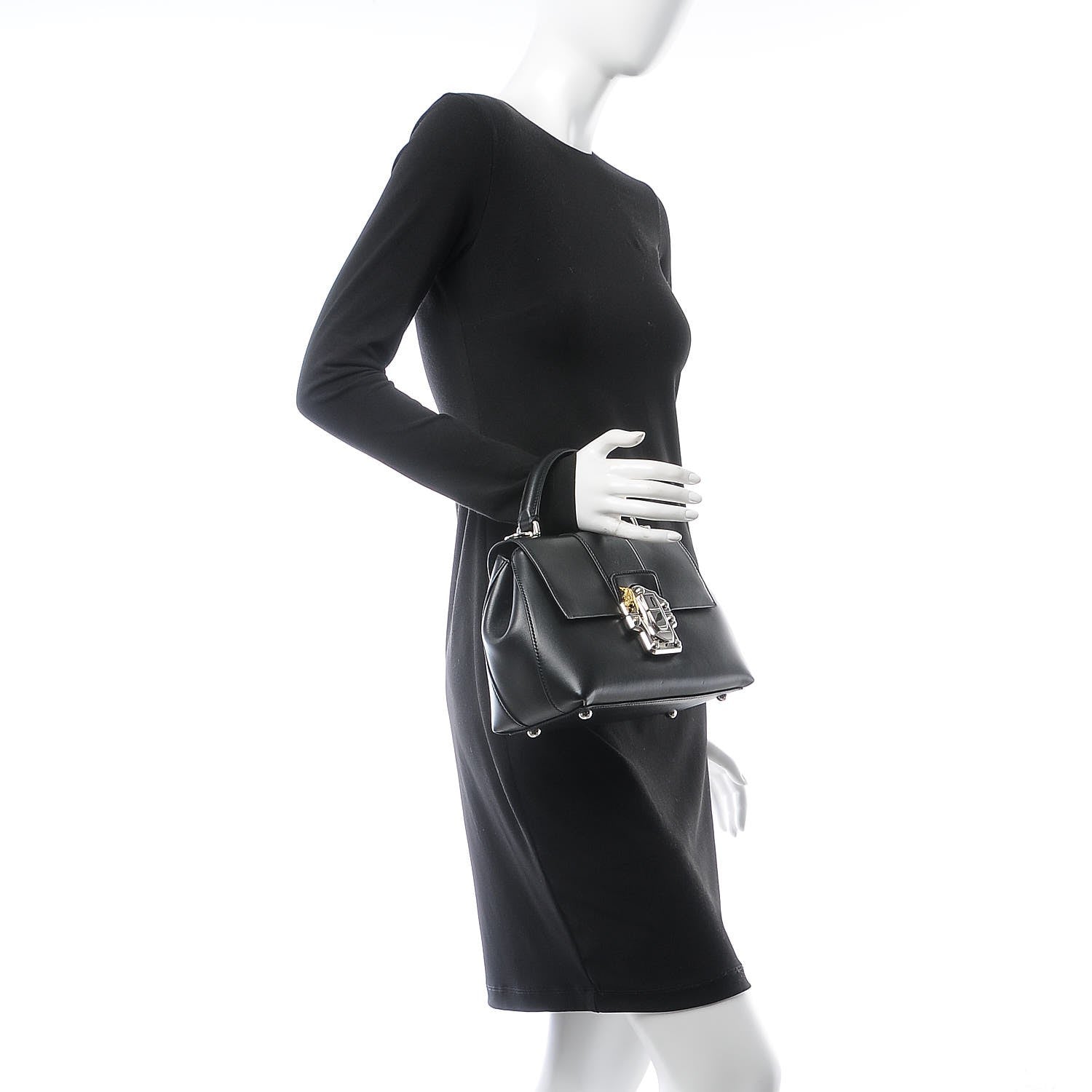 Dolce & Gabbana Calfskin Small Lucia Satchel Black 3 of 8
