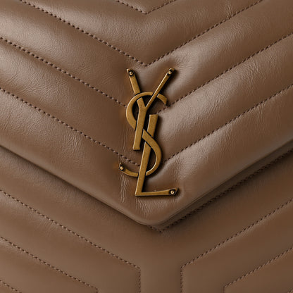 Saint Laurent Calfskin Y Quilted Monogram Medium Loulou Chain Satchel Dark Beige 8 of 11