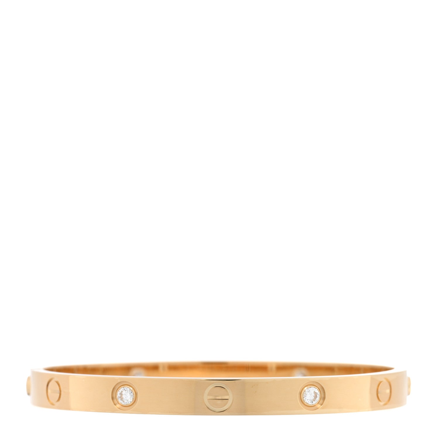 Cartier 18K Pink Gold 4 Diamond LOVE Bracelet 17 2 of 7