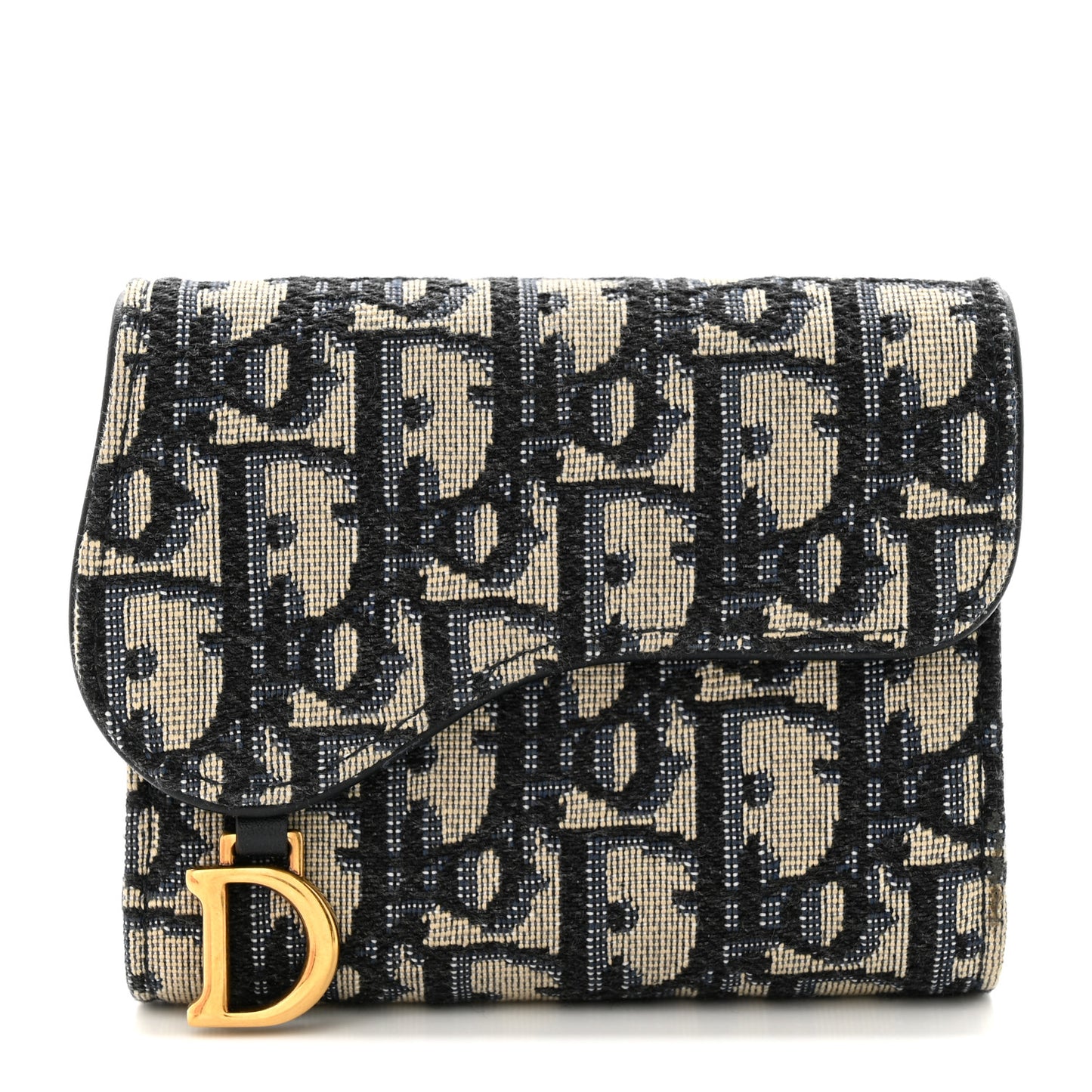 Oblique Saddle Lotus Wallet Blue