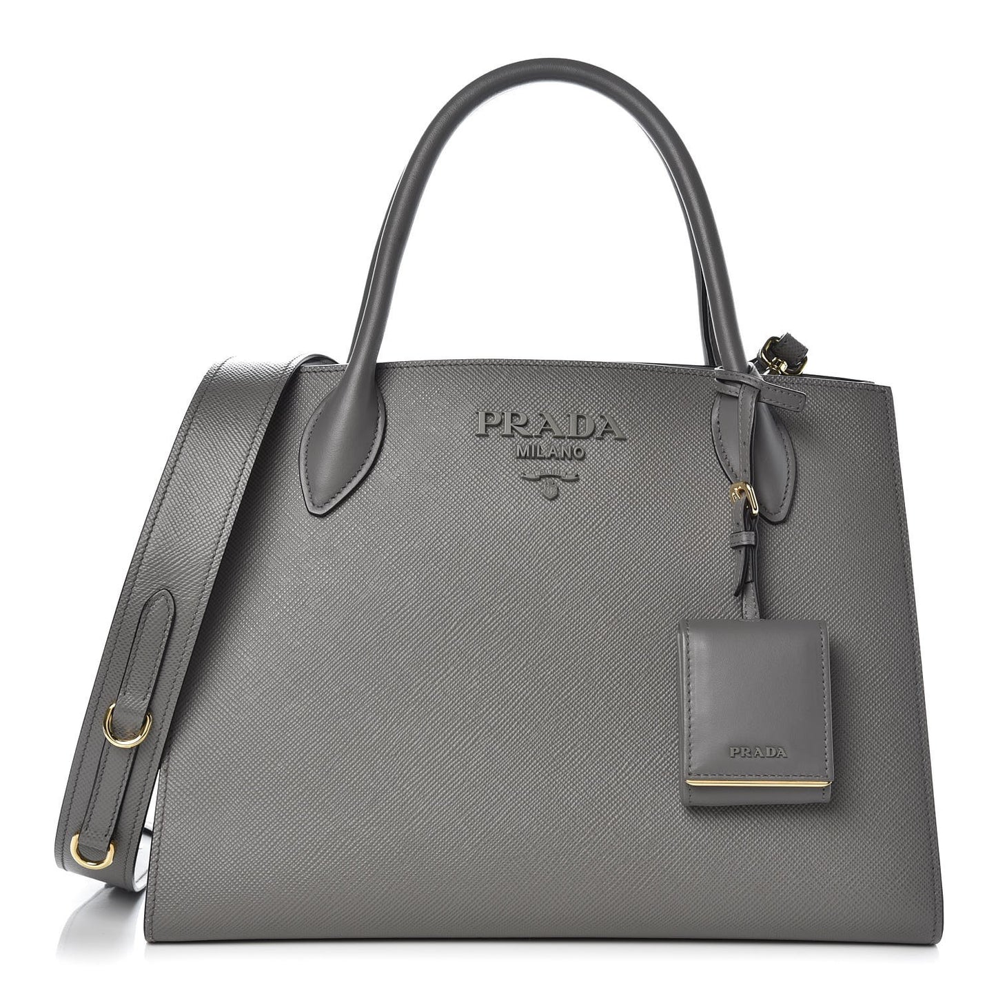 Saffiano Cuir Calfskin Large Monochrome Top Handle Tote Marmo