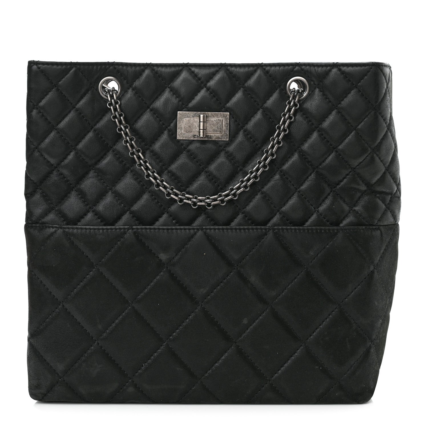 Chanel Iridescent Calfskin Quilted Reissue 2.55 Tote Black 1 of 10