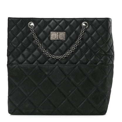 Chanel Iridescent Calfskin Quilted Reissue 2.55 Tote Black 1 of 10