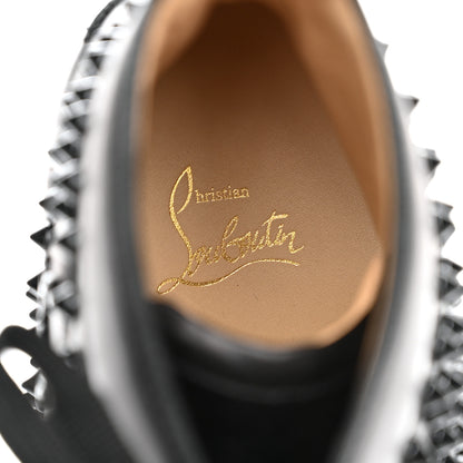 Christian Louboutin Calfskin Mens Louis Spikes Flat Sneakers 43.5 Black 8 of 9