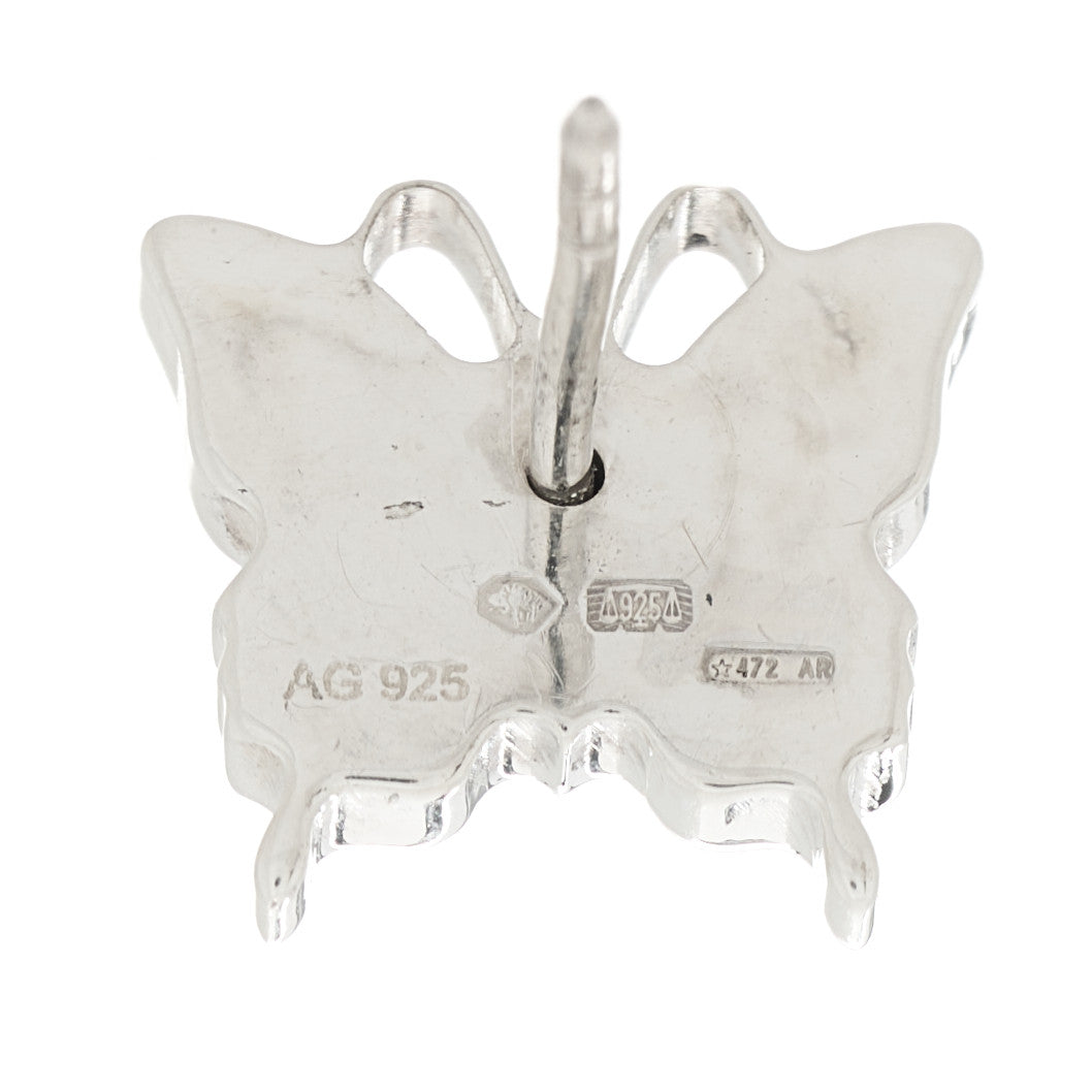 Sterling Silver Trademark Butterfly Stud Earrings