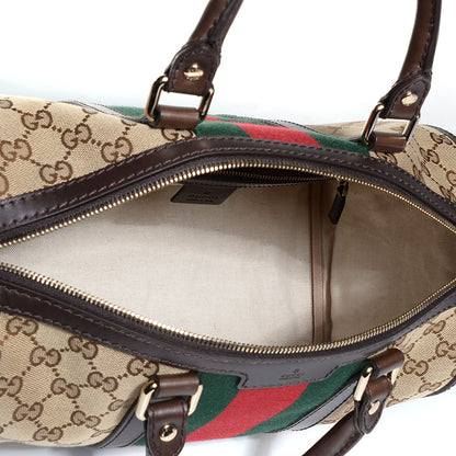 Gucci Monogram Vintage Web Medium Boston Dark Brown 5 of 8