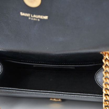 Saint Laurent Grain De Poudre Small Monogram Kate Satchel Black 5 of 6