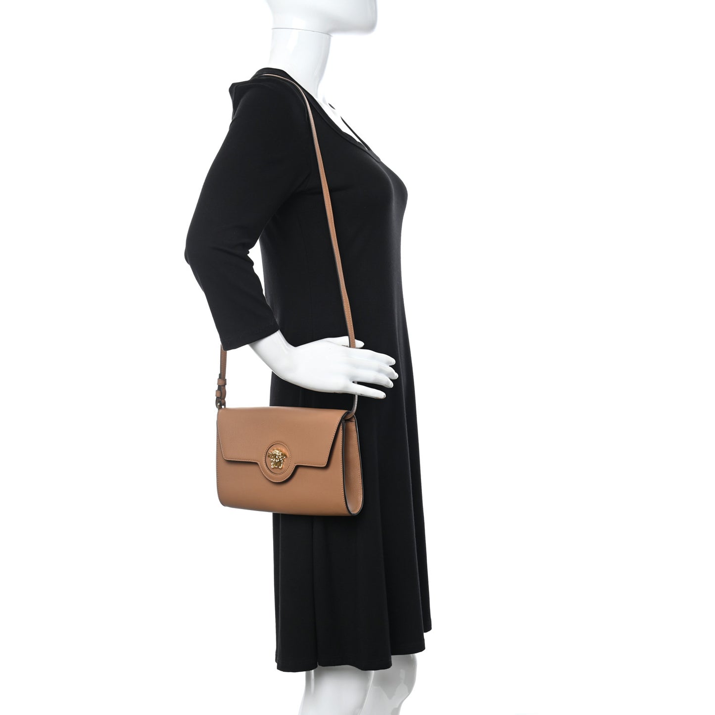 Vitello Medusa Clutch Bag Brown